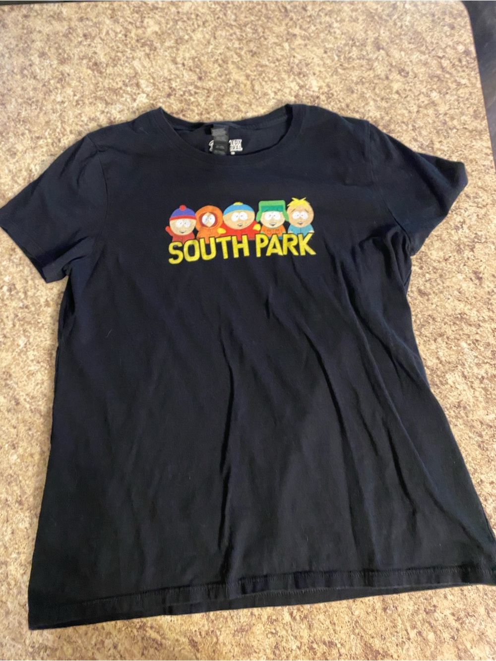 South Park Kids Black Graphic Tee featuring Character Lineup